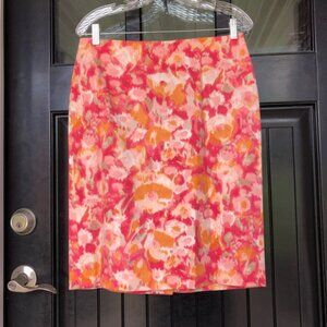Talbots pink and orange floral skirt, Size 6